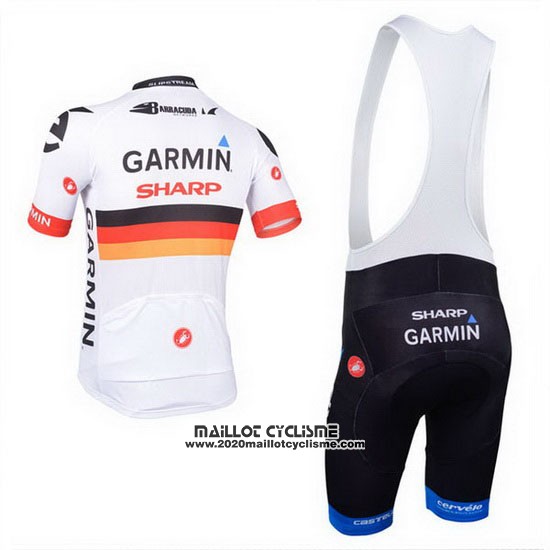 2013 Maillot Ciclismo Garmin Sharp Champion Allemagne Manches Courtes et Cuissard
